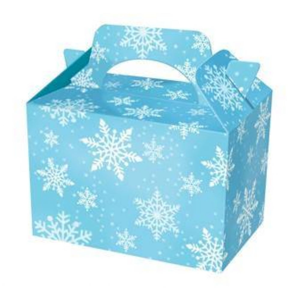 10 Blue Snowflake Party Lunch Boxes